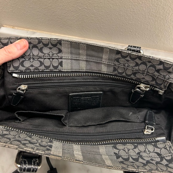 Coach Monogram Black and Gray Satchel - Picture 7 of 11